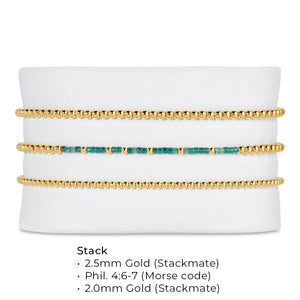 Gold Beaded Bracelet - 2.0mm