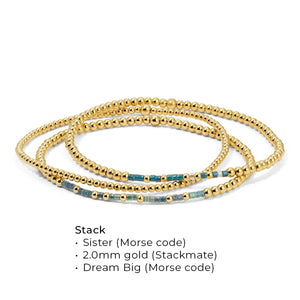 Gold Beaded Bracelet - 2.0mm