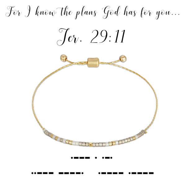 Hope and A Future, Jeremiah 29:11 Scripture Bracelet, 7.5-8.75 Cross