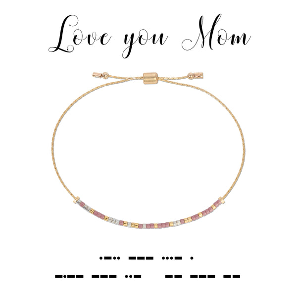 Love You More - Morse Code Bracelet - Dot & Dash Design - Silver