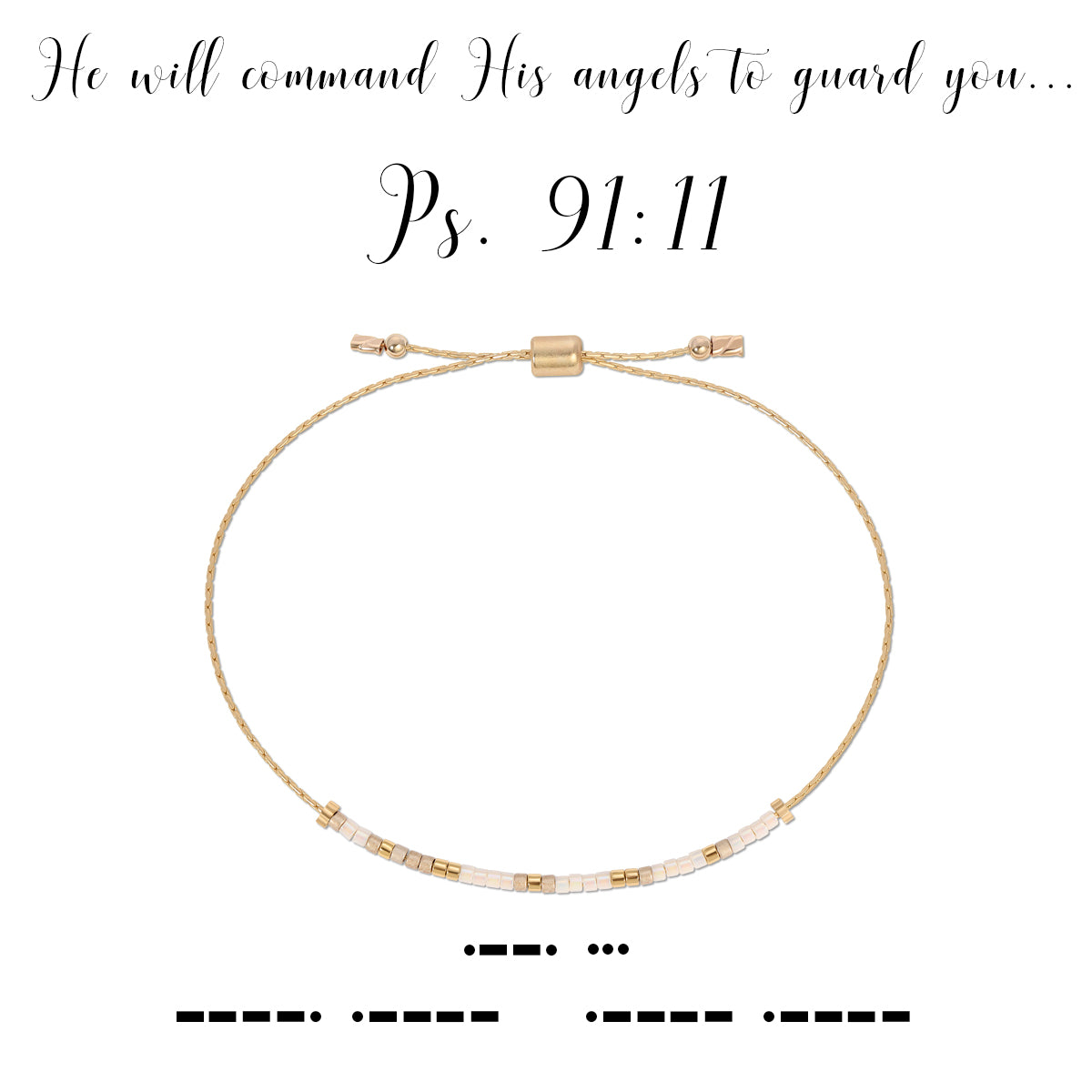 I Love You - Morse Code Bracelet - Dot & Dash Design - Gold